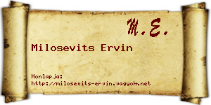 Milosevits Ervin névjegykártya